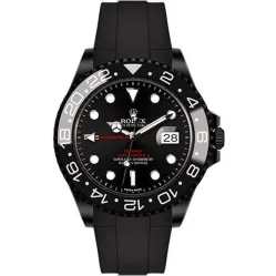Часы Black PVD Rolex GMT Master II Red Rubber Blaken Version 021123