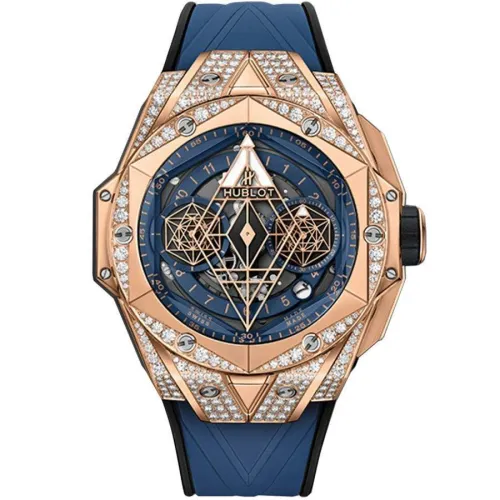 Часы Hublot Big Bang Sang Bleu Unico II King Gold Blue Pave 418.OX.5108.RX.1604.MXM20 030513