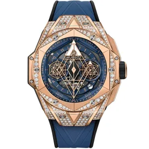 Часы Hublot Big Bang Sang Bleu Unico II King Gold Blue Pave 418.OX.5108.RX.1604.MXM20 030514