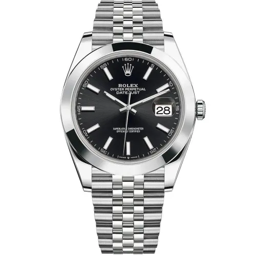 Часы Rolex Datejust 41 Steel Smooth Bezel Jubilee 126300 Black 020452