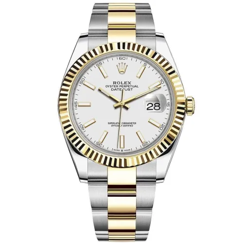 Часы Rolex Datejust 41 Yellow Rolesor Oyster 126333 White Oyster Bracelet 020456