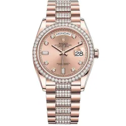 Часы Rolex Day-Date 36 Everose gold Bezel set with diamond President Bracelet 128345rbr-0020 020646