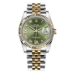Часы Rolex Datejust 36 Olive green set with diamonds Jubilee 126233 020382