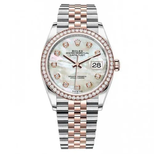 Часы Rolex Datejust 36 White mother-of-pearl set with diamonds 126281RBR 020303